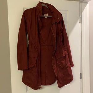 Mossimo Maroon Cargo Jacket Mid Length Size Medium